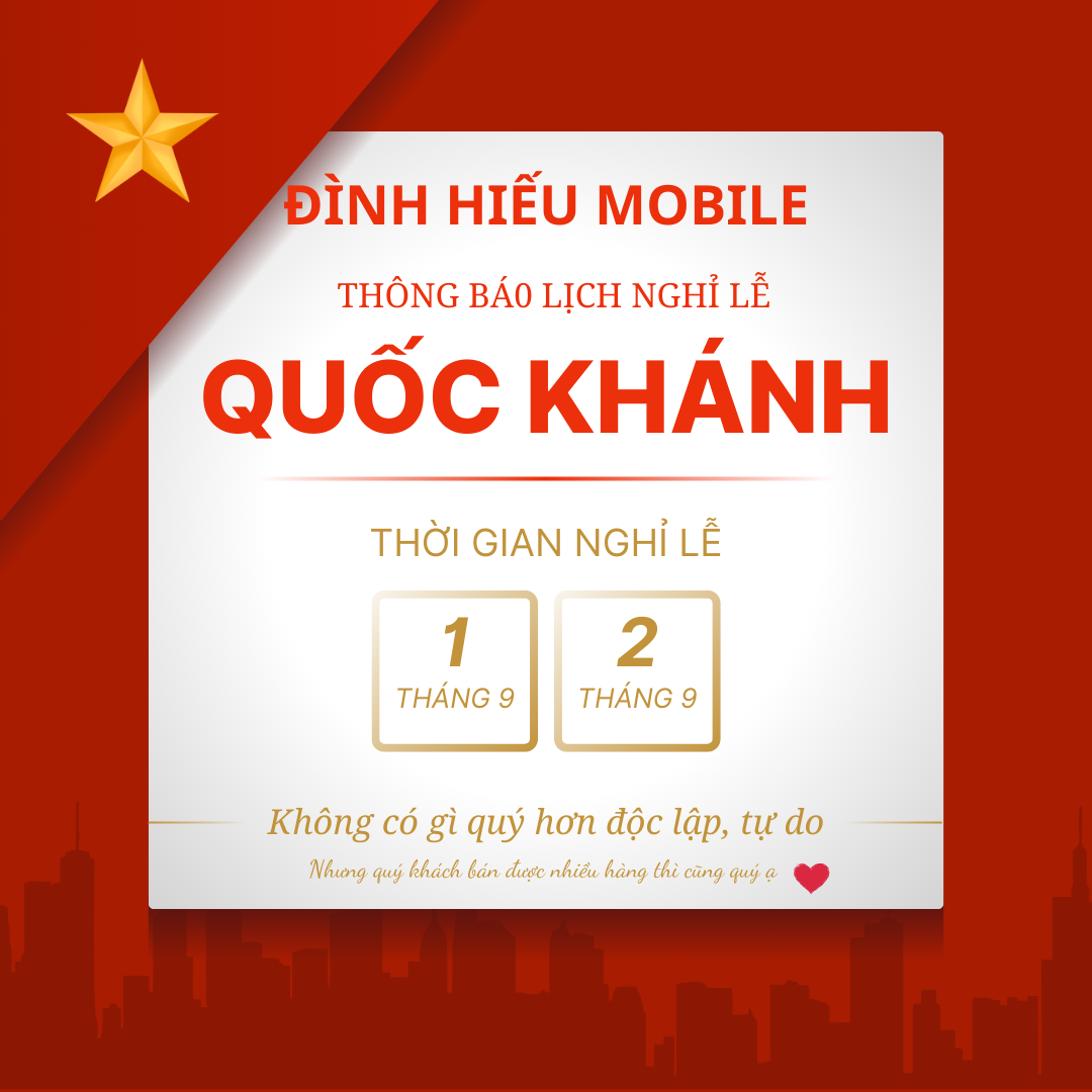 THÔNG BÁO NGHỈ LỄ QUỐC KHÁNH 2/9