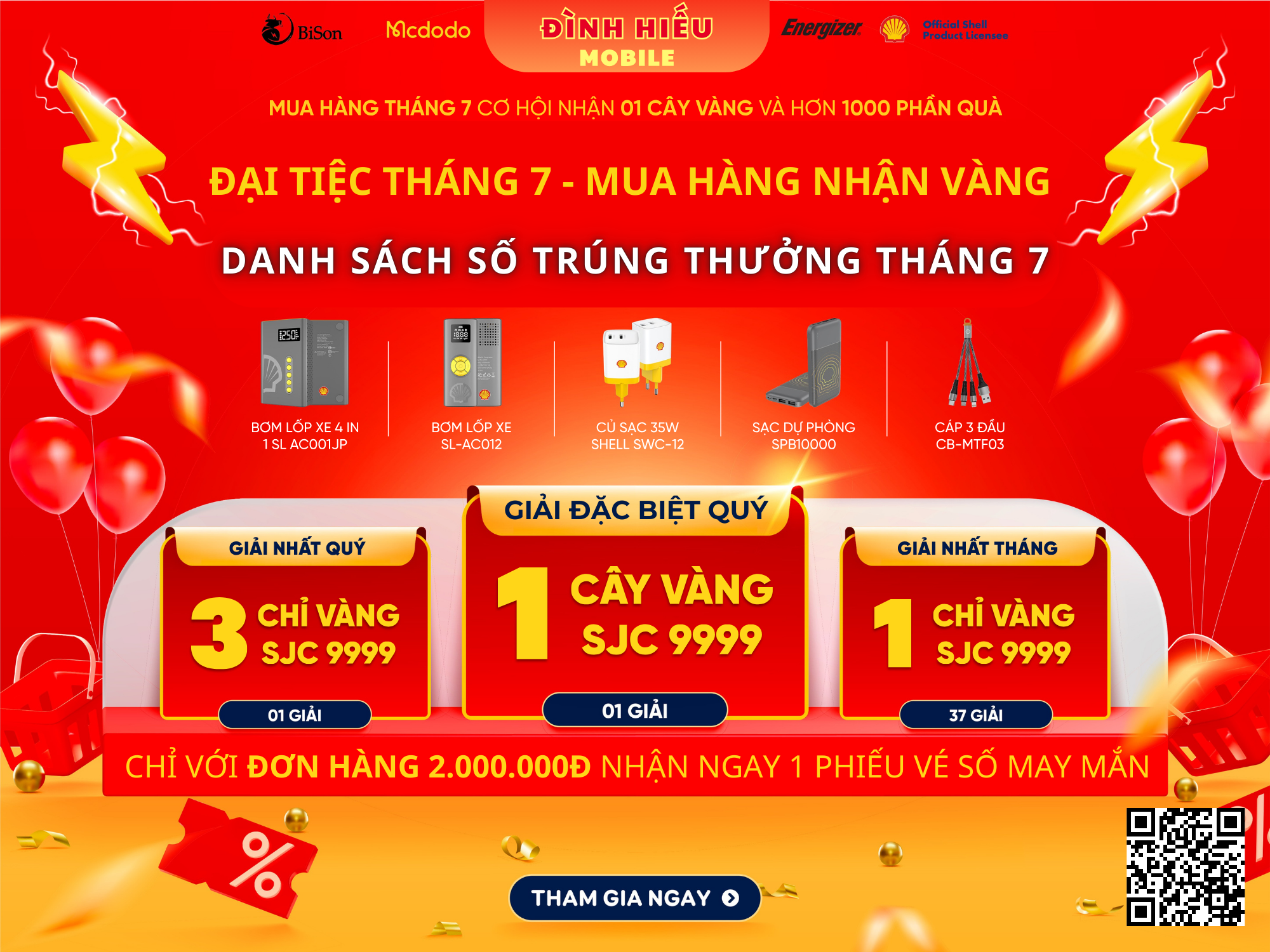 🎉 KẾT QUẢ ĐỢT 1 – MUA HÀNG NHẬN VÀNG THÁNG 7 🎉