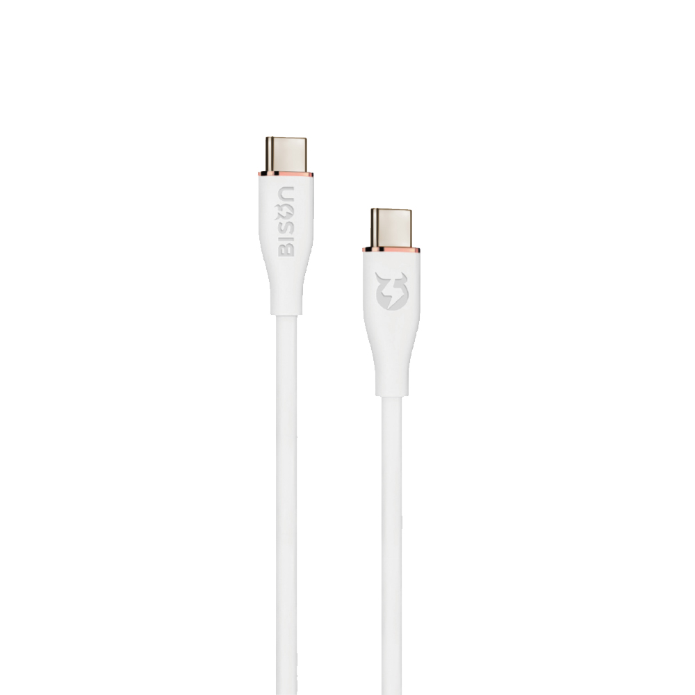 Cáp silicone Bison 60W, USB-C to C (C to C), sạc nhanh PD, CB100 1