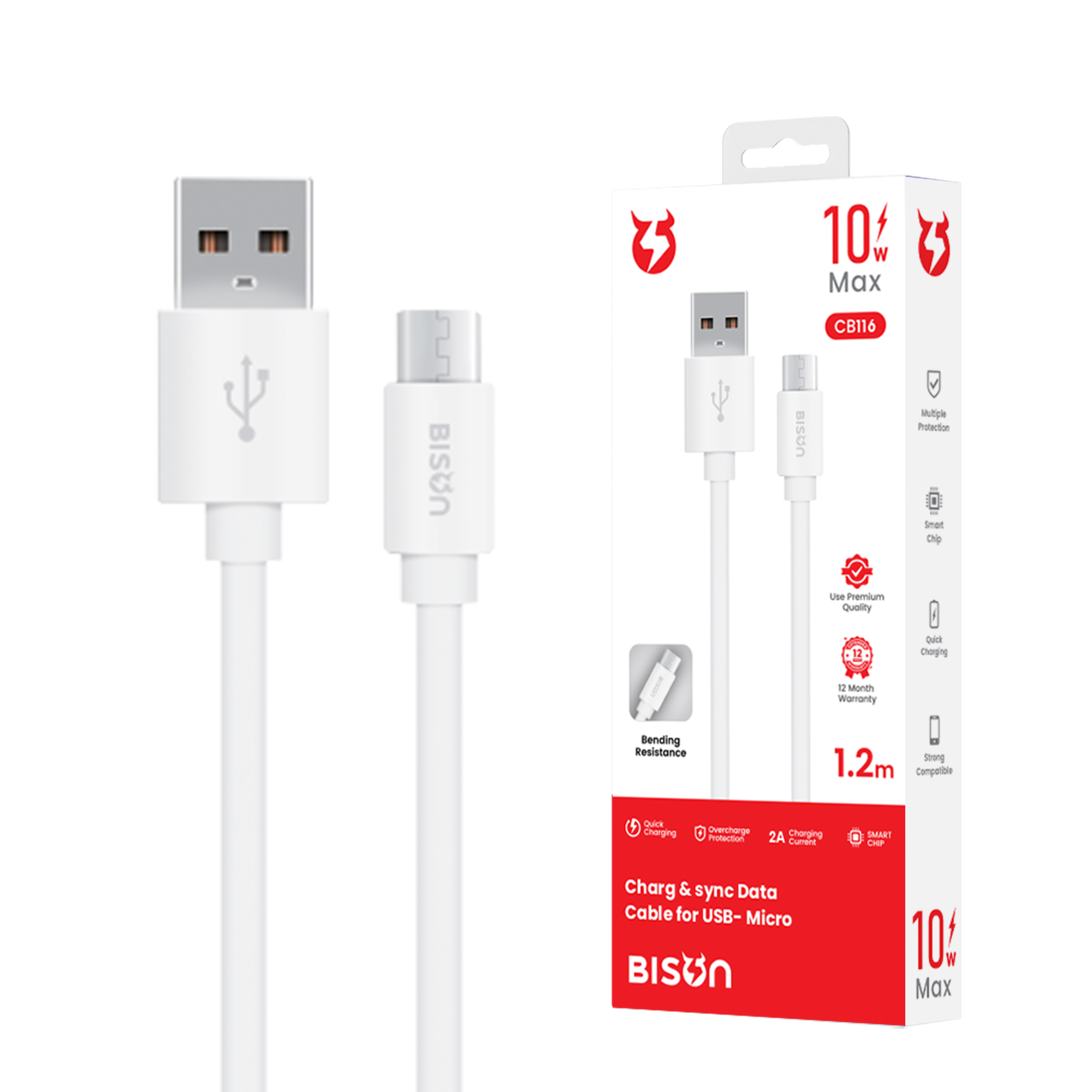 Cáp sạc Bison 10W USB-A to Micro (A to Micro), CB116 (2)