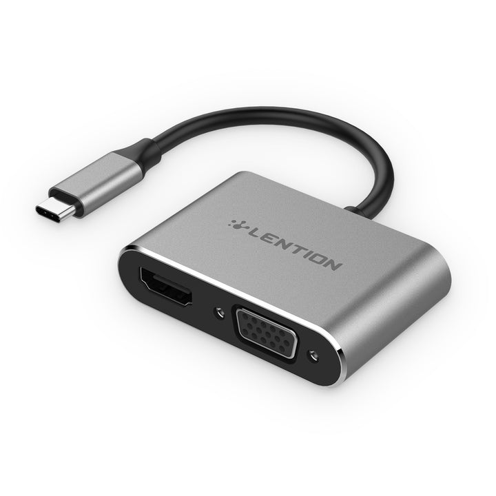 Bộ chuyển đổi USB-C sang HDMI và VGA Lention C51sHV, xám C51sHV-GR-2