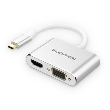 Bộ chuyển đổi USB-C sang HDMI và VGA Lention C51sHV, xám C51sHV-GR-7