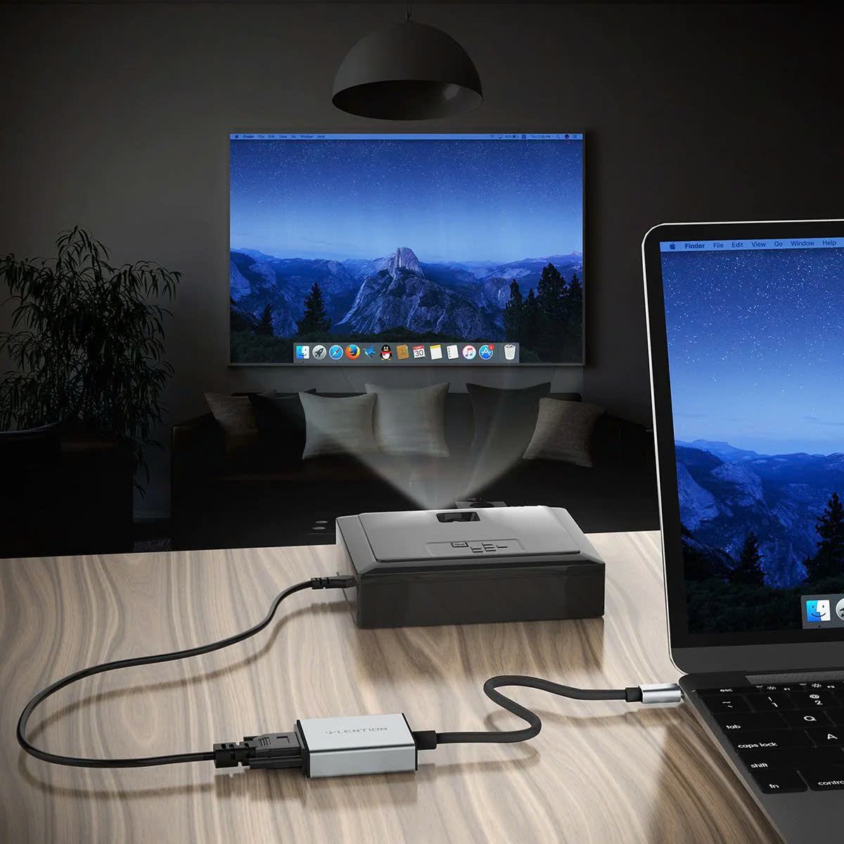 Bộ chuyển đổi USB-C sang VGA Lention CU108V-6