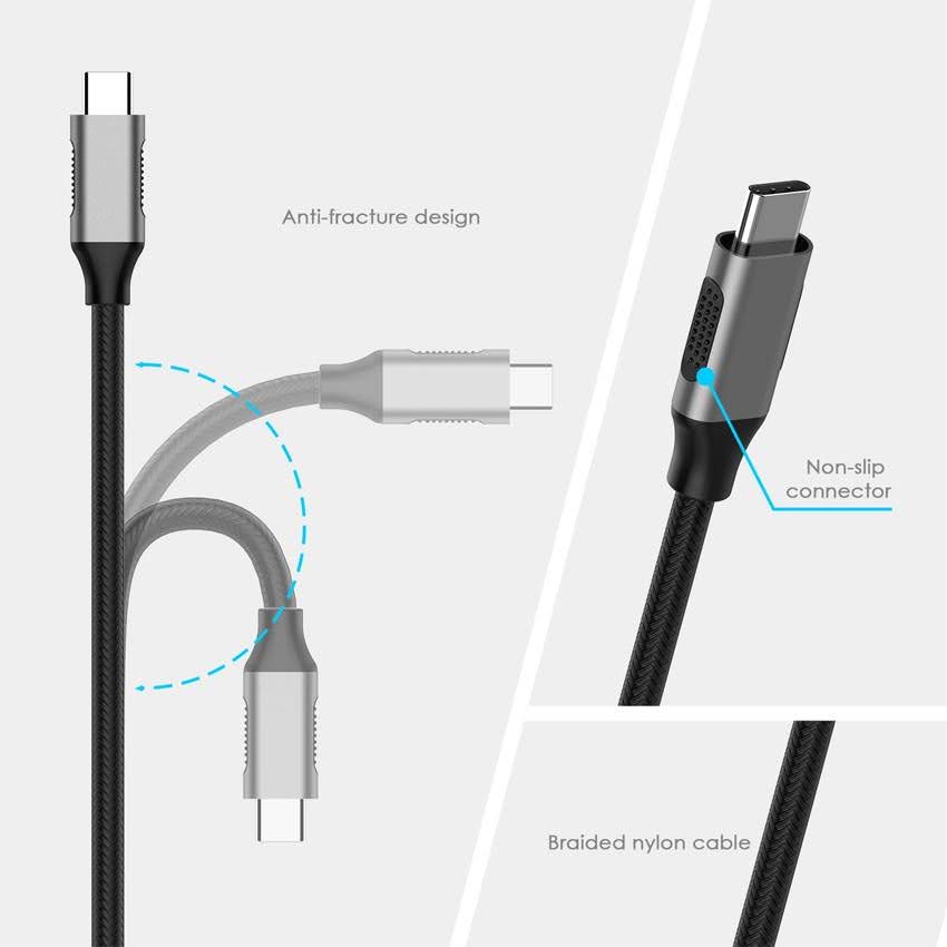 Bộ chuyển đổi USB-C sang VGA Lention CU606V, xám-2