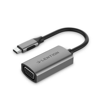 Bộ chuyển đổi USB-C sang VGA Lention CU606V, xám