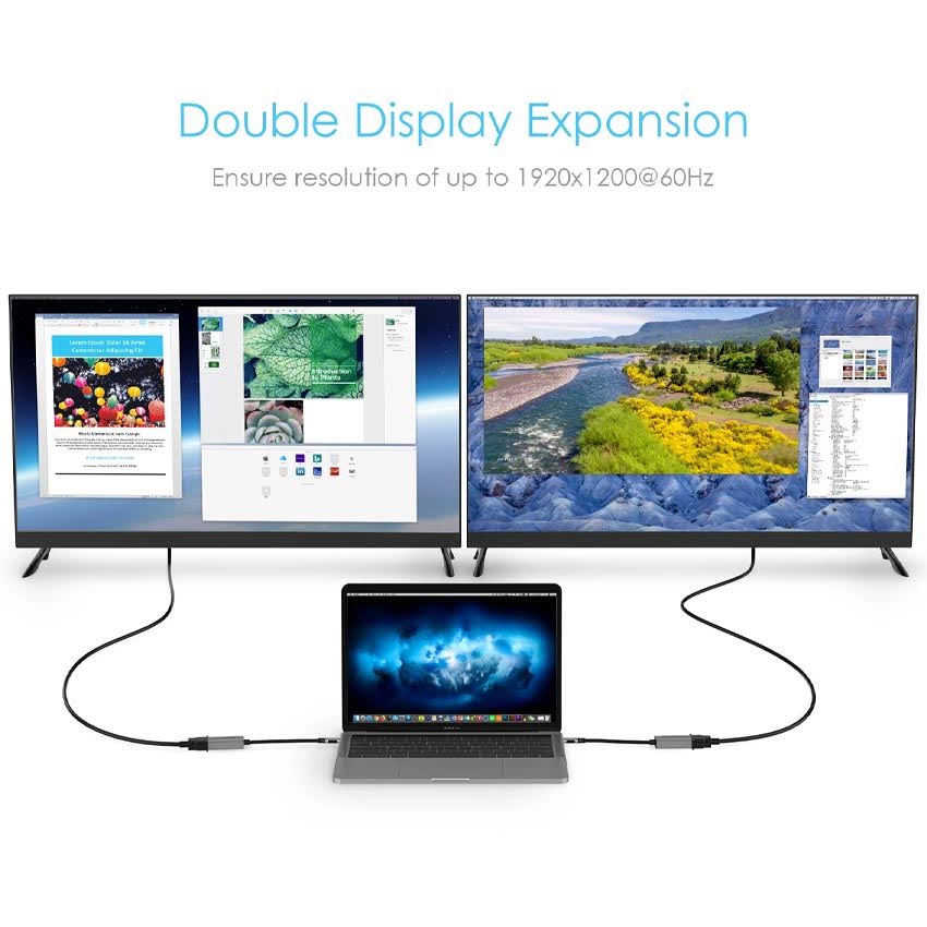 Bộ chuyển đổi USB-C sang VGA Lention CU606V, xám-4