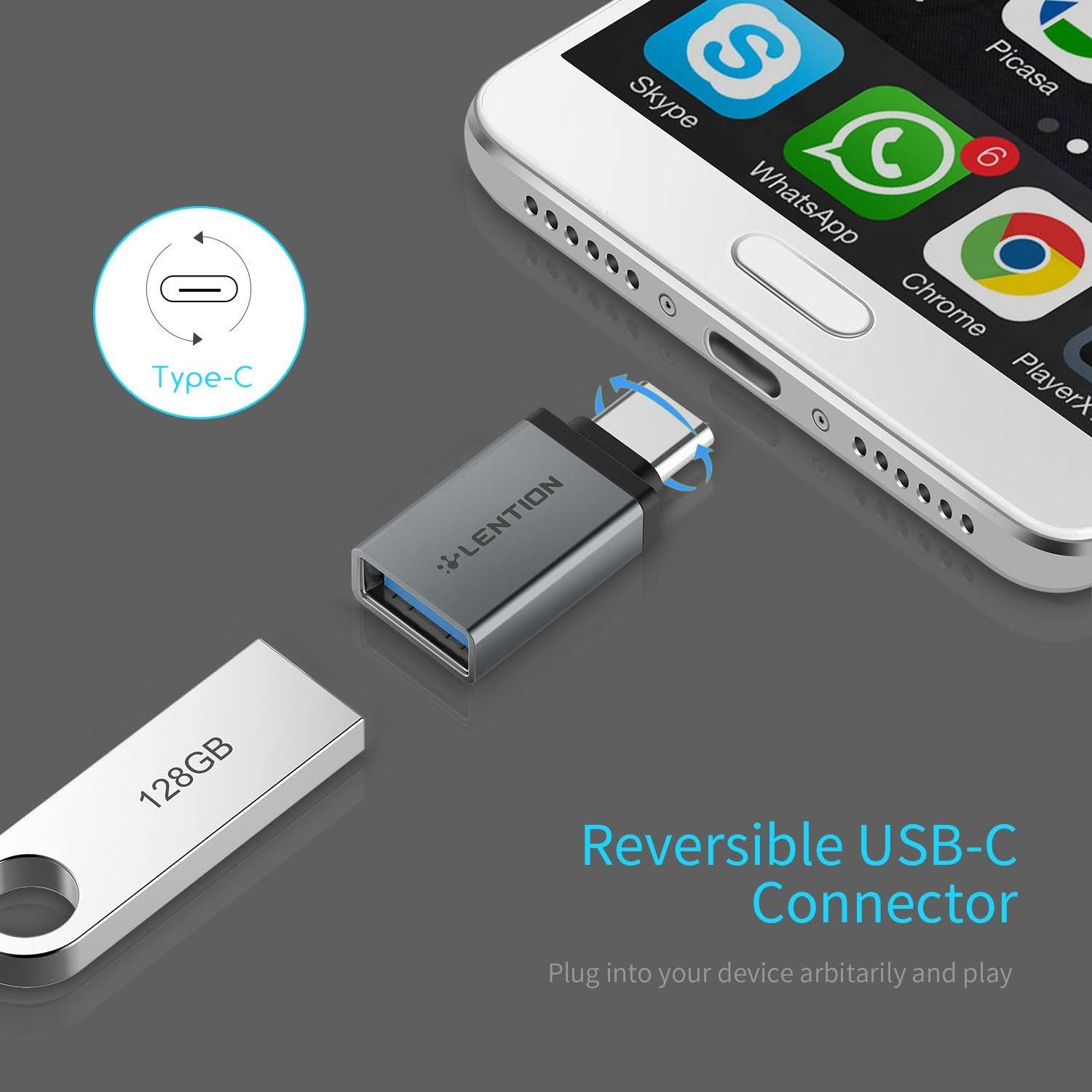 Đầu chuyển đổi USB-C to USB-A Lention C3-7