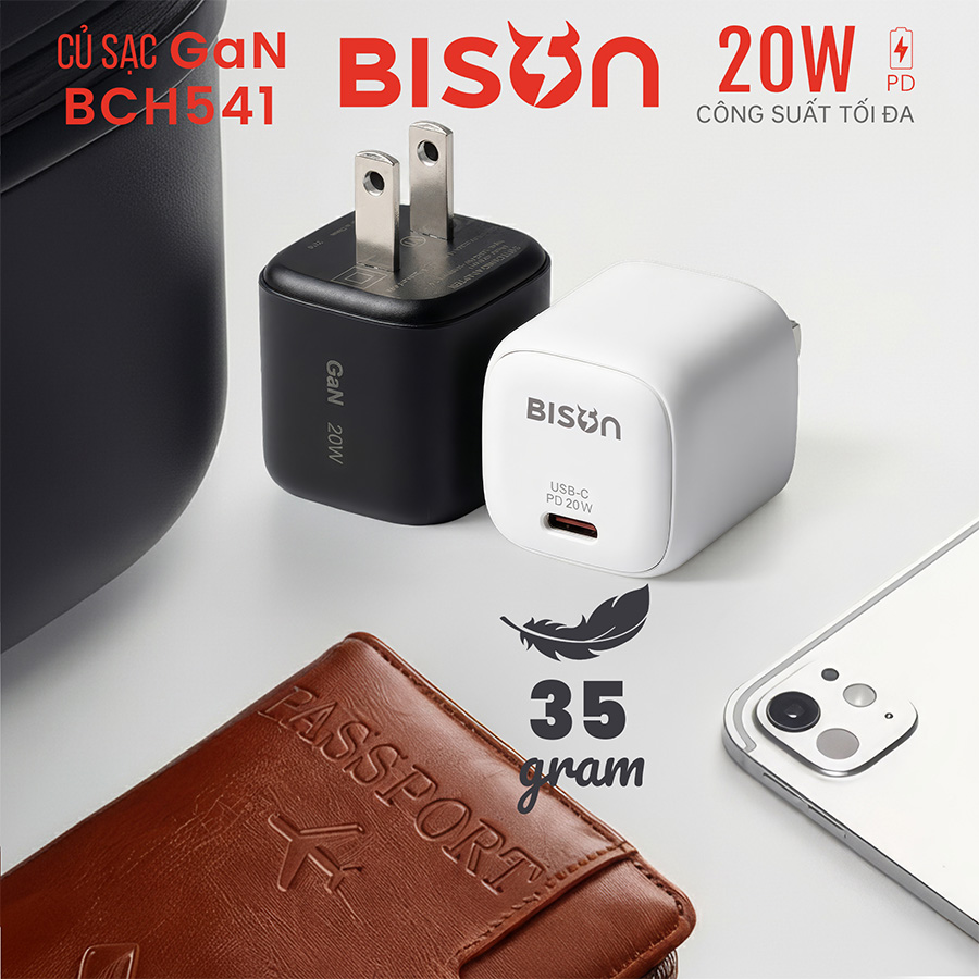 Combo sạc cáp Bison 20W USB-C, cáp sạc 27W bọc dù, BCH5410 (3)