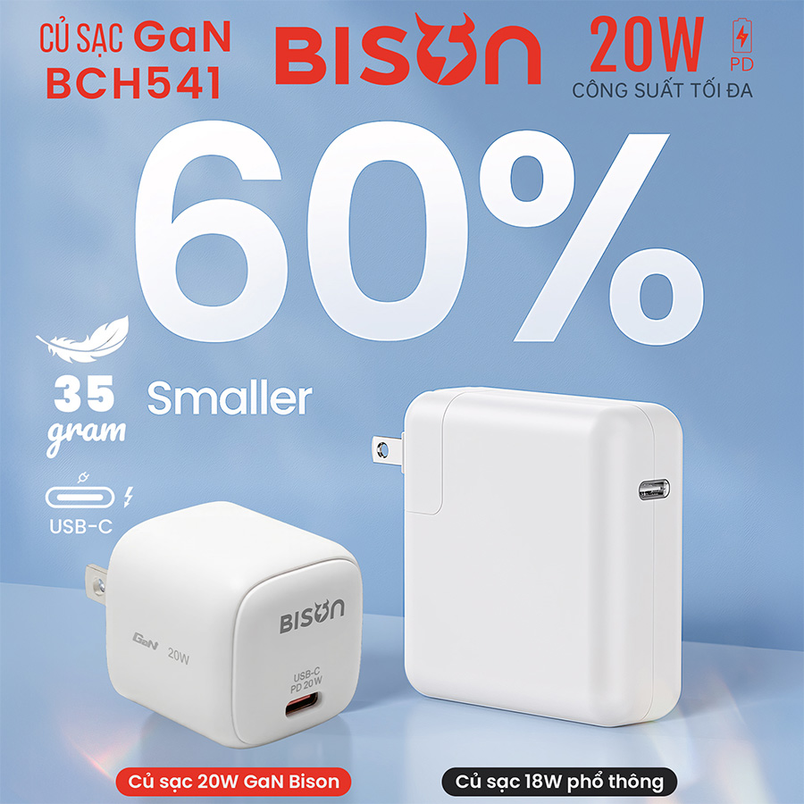 Combo sạc cáp Bison 20W USB-C, cáp sạc 27W bọc dù, BCH5410 (4)